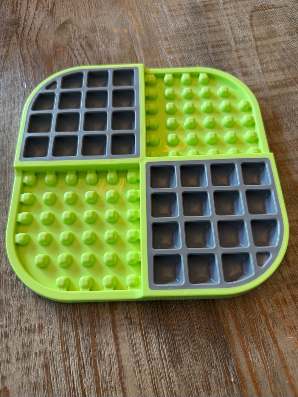 Slow Feeder Dog Bowl Mat - Lime Green & Gray